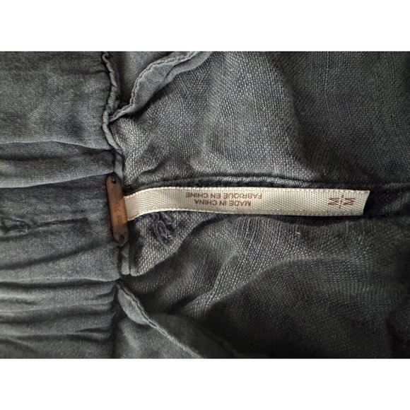 Free People High Waist Wash Out Short Drawstring pockets relaxed fit M GRAY |D2 - Picture 4 of 5